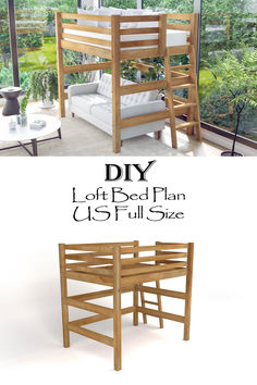 the loft bed plan is full size and it's easy to build for two people