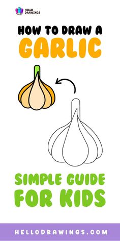 How to Draw a Garlic | Simple Tutorial for Kids Steps To Draw