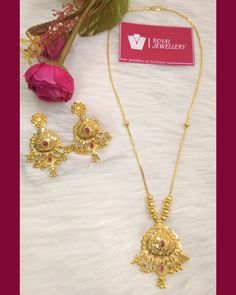 24 carat gold plated ruby pendant chain with earrings. Chain not detachable. Length 9 inches one side. 100% real look. Very elegant  jewelry. More variety in our shop. Feel free to contact us for any enquiries. Please provide detailed address with contact number when order is placed as it is required on shipping label. Yellow Gold Kundan Necklace With Latkans As Gift, Gold Kundan Necklace With Ruby For Puja, Gold Ruby Kundan Necklace For Gifts, Gold Kundan Necklace With Ruby As Gift, Gold Ruby Chandbali Necklaces, African Jewellery, Dubai Gold Jewelry, Unique Gold Jewelry Designs, Earrings Chain