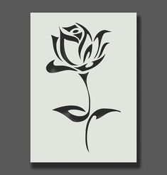 a black and white drawing of a flower on a gray background with the word love written below it