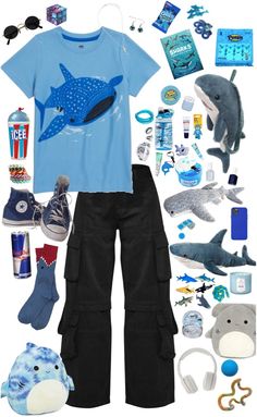 Shark Outfit Ideas, Shark Shirt Aesthetic, Whale Shark Clothes, Shark Aesthetic Outfits, Water Aesthetic Clothes, Shark Themed Outfit, Shark Core Outfits, Silly Outfit Ideas, Roblox Shark Outfit