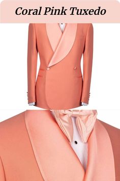 a pink tuxedo is shown with the words coral pink tuxedo