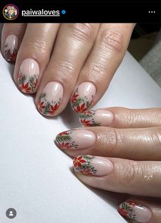 Poinsettia Nails, Winter Nails Art Designs, Winter Nails Art, Gel Nails French, December Winter, Nails Art Designs, Art Designs Ideas, Nail It, Modern Ideas