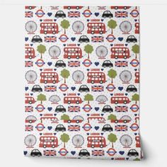 an image of london themed wrapping paper