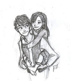 a pencil drawing of two people hugging each other with their arms around one another's shoulders