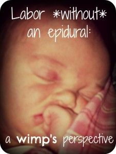 a baby sleeping with the caption labor without an epidural a wimp's perspective