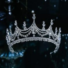 Luxury Diverse Silver Color Crystal Bridal Tiaras Crown Rhinestone Pageant Diadema Collares Headpieces Wedding Hair Accessories Quince Crowns, Silver Headpiece, Baroque Crown, Quinceanera Crown, Crown Aesthetic, Bridal Tiaras, Wedding Hair Headband, Silver Head Piece, Crystal Bridal Tiaras