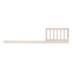 a white wooden bed rail on a white wall