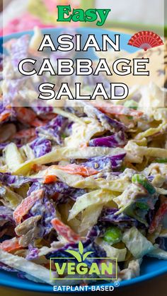 This vibrant Asian Cabbage Salad, dressed with zesty wasabi mayo, is both refreshing and flavorful, making it an ideal accompaniment to a variety of main courses! Wasabi Dressing, Asian Cabbage Salad, Asian Cabbage, Wasabi Mayo, Chemical Free Food, Mayo Dressing, Vegan Salads, Savory Salads, Vegetarian Sides