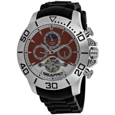 Stainless steel case, Silicone, Red and White Dial, Automatic movement, Scratch resistant mineral, Water resistant up to 20 ATM - 200 meters - 660 feet //  SP5123 White Dial Watch, Timeless Watches, Red And Silver, Silicone Bracelets, Mineral Water, Fashion Watch, Denim Shoes, White Band, Silicon Bands