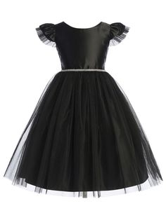 SK910_black_6.jpg?0 Tulle Overlay Skirt, Tulle Dress Short, Enchanting Dress, Black Sparkly Dress, Junior Bridesmaids, Girls Black Dress, Junior Bridesmaid Dress, Classy Girl, Satin Tulle