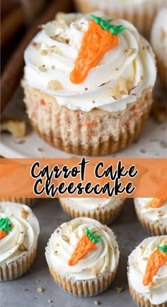 carrot cake cupcakes with cream cheese frosting