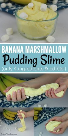 banana marshmallow pudding slime recipe with only 4 ingredients