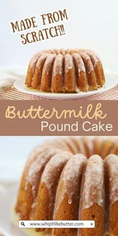 Bake a decadent Buttermilk Pound Cake with a butter glaze that will melt in your mouth. This cake is incredibly moist and flavorful! Southern Buttermilk Pound Cake Recipes Moist, Nutter Butter Pound Cake, Buttermilk Pound Cake Southern, 7 Flavor Pound Cake Recipes, Buttermilk Pound Cake Recipes Moist, Butter Pound Cake Recipe Moist, Pound Cakes Recipes, What To Make With Buttermilk, Orange Buttermilk Cake