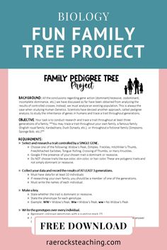 the family tree project with text overlaying it