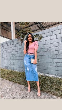 Stylish Denim Skirt, Vintage Denim Skirt, Corduroy Overall Dress, Cute Modest Outfits, African Maxi Dresses, Trendy Dress Outfits, Stylish Skirts, Teenage Fashion Outfits