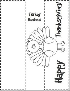 a turkey bookmark with the words happy thanksgiving