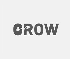 the word grow is written in grey on a white background