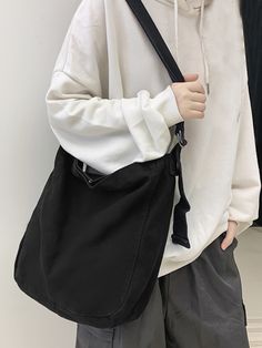 Black    Canvas      Men Bags Tomboy Bag, Cross Body Bag Outfit, Tokyo 2023, Crossbody Bag Outfit, Tote Bag Outfit, My Style Bags, Canvas Crossbody Bag, University College, Fancy Bags