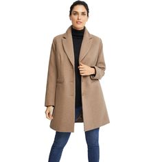 The menswear-inspired silhouette of this coat makes it a timeless investment. Features a shawl collar with a notched lapel, single breasted 2 button closure, front seams & back vent. Scandinavian Lifestyle, Faux Coat, Plus Size Winter, Long Sleeve Outerwear, Dark Taupe, Plus Size Coats, Plus Size Clothing For Women, Wool Blend Coat, Menswear Inspired