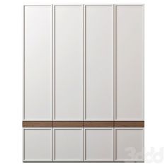 an image of a white cabinet with wood trimmings on the bottom and sides