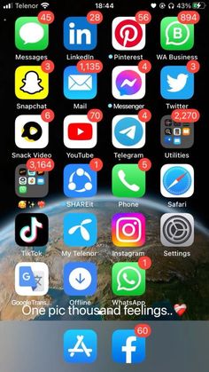 an iphone screen with several different icons on it