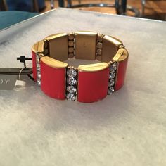 J.Crew Vibrant Flame Bracelet. Brand New, With Tags. Bright Enamel Stretch Bracelet With Stones. Stretch Bracelets, Womens Jewelry Bracelets, J Crew, Brand New, Women Jewelry, Stone, Red, Women Shopping, Color