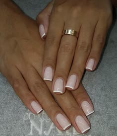 Classy Nails Wedding Guest, Mini French Nails, Milky French Manicure, Micro French Nails, Structured Gel Manicure, Basic Nail, Nail Boutique, Natural Nails Manicure, Unghie Nail Art