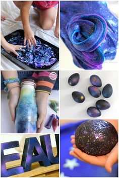 galaxy crafts and activities for kids to do with the letter s, including rocks, paper plates