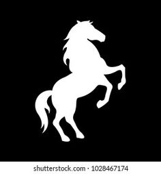 the silhouette of a horse on a black background