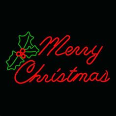 merry christmas neon sign on black background