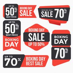 boxing day sale stickers and tags