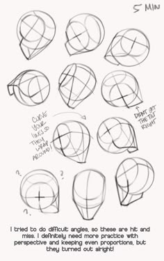 how to draw the head and shoulders of a person with different angles, lines, and shapes