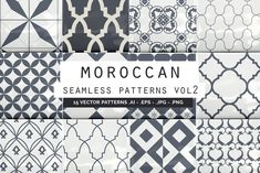 moroccan seamless patterns vol2 for photoshopped and texturing, all in black and white