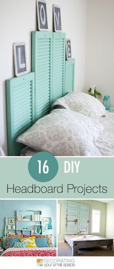 16 DIY Headboard Projects • Tons of Ideas and Tutorials! could do it for my room use 4 chalkboards for the word love or use 3 letters for the name Mia and put them at the headboard. Bed Board Ideas, Diy Headboard Projects, Floating Headboard, Headboard Projects, Headboard Diy, Head Boards, Headboard Ideas, Head Board, Diy Headboards