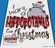 i want a hippopmus christmas cross stitch pattern