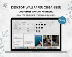 desktop wallpaper organizer for students to organize their personal and business work space on the computer screen