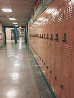 lockers lined up on the wall in a hallway