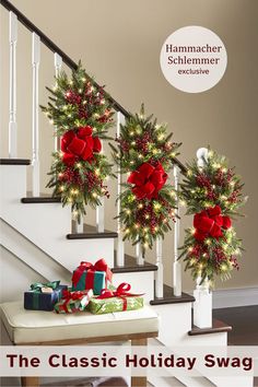 the classic holiday swag is an easy way to decorate your home for christmas