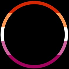 an orange and pink circle on a black background