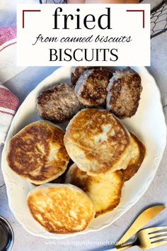 fried biscuits on a plate with text overlay