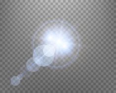 the sun shines brightly on a transparent background, with lens flares in the foreground