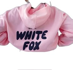 White Fox Hoodie, Fox Hoodie, Zip Front Sweater, Puff Print, White Fox Boutique, Tracksuit Set, Boutique Tops, White Fox, Pink Hoodie