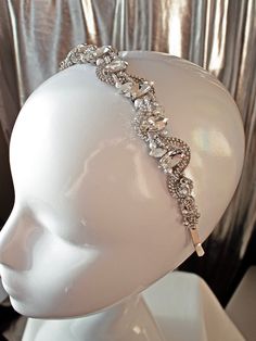 If you are looking for a statement piece to finish our look - this headband will definitely suit you. Headpiece is handmade, beaded using Presioca and Swarovski crystals and white pearls, which definitely give that extra sparkle. Crystal settings are stainless steel (will not fade or oxidate).  Colour combination: white swarovski crystals, aurora clear and white crystals, silver-tone findings.  If you want different color combination, please contact me. There is a wide variety of crystals available to chose from. Crystals For Wedding, Embellished Headbands, Rhinestone Hair, Crystal Headband, White Crystals, Rhinestone Headband, Bridal Pearls, Hair Piece, Hair Accessories Headbands