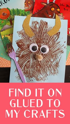 an animal craft with the words find it on glued to my crafts and then cut out