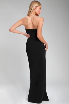 Foxy Black Strapless Maxi Dress Black And White Long Dresses, Black And White Cocktail Dresses, Black Strapless Maxi Dress, Inexpensive Prom Dresses, Cute Cocktail Dresses, Affordable Prom Dresses, White Prom Dress, Prom Dresses For Sale, Cute Prom Dresses