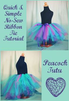 the peacock tutu skirt is made with two different colors and has a heart on it