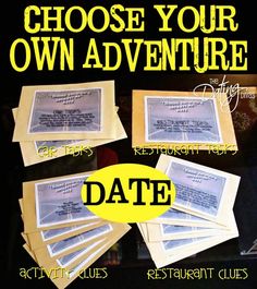 an advertisement for a restaurant with the words, choose your own adventure date