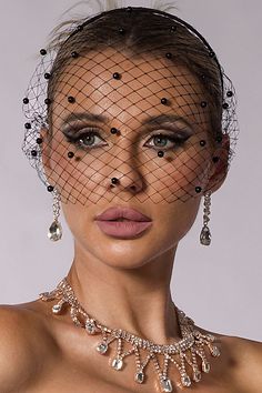 Beaded Mesh Hairband - Elegant Accessory Elegant Black Evening Headpieces, Chic Black Formal Headpieces, Elegant Beaded Evening Headpiece, Elegant Black Luxury Headpiece, Luxury Rhinestone Evening Headpieces, Midi Long Sleeve Dress, Garden Soiree, Evening Hat, Fascinator Hats Outfit