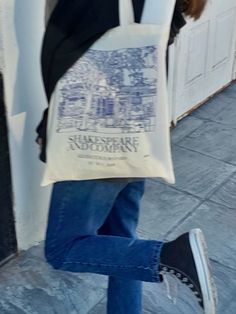 Tote aesthetic,tote bag, Shakespeare and company, taylor swift, converse downtowngirl, cool pics, aestethic picture, taycore, candecore,coralcore Shakespeare And Company Tote Bag, Tote Aesthetic, Shakespeare And Company, Book Tote Bag, Winter Looks, Outfit Inspirations, Tote Bag, Paris, Pants